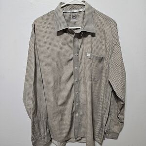 Cinch Mens Shirt Floral Geometric Big XL Tan Cowboy Western Button Long Sleeve
